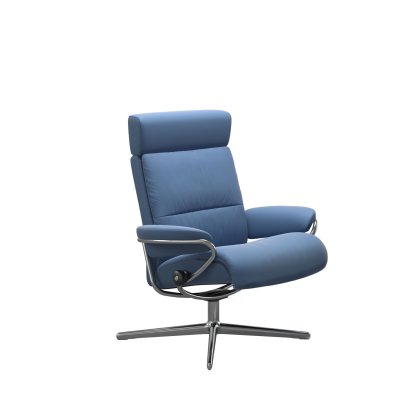 Stressless Tokyo Chair with Adjustable Headrest in Leather, Urban Cross Base