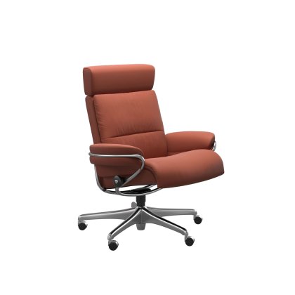Stressless Tokyo Home Office Chair with Adjustable Headrest in Leather