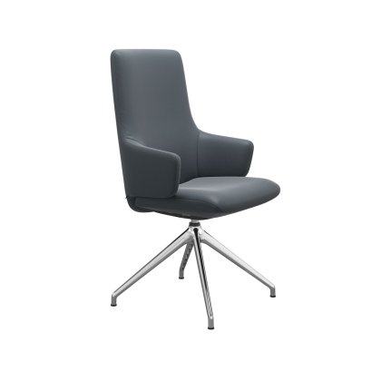 Stressless Laurel Large High Back Dining Chair with Arms and D350 Legs in Leather Stressless Laurel Large High Back Dining Chair with Arms and D350 Legs in Leather