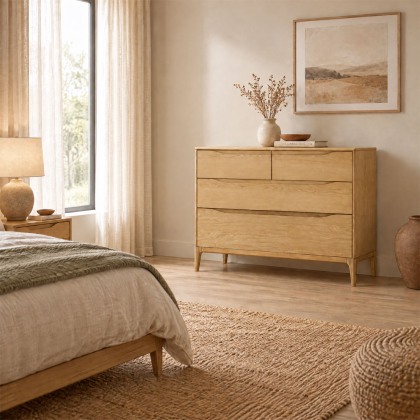 Ercol Rimini 4 Drawer Low Wide Chest Ercol Rimini 4 Drawer Low Wide Chest