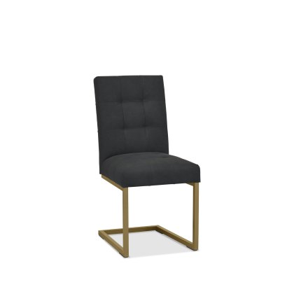 Athena Upholstered Cantilever Chair - Black Fabric (Pair)