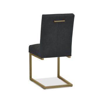 Athena Upholstered Cantilever Chair - Black Fabric (Pair)