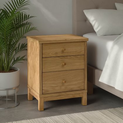 Atlanta Oak 3 Drawer Nightstand