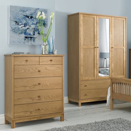 Atlanta Oak Triple Wardrobe