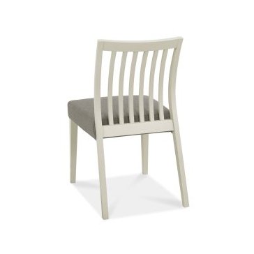 Bergen Grey Washed Low Slat Back Chair - Titanium Fabric (Pair)