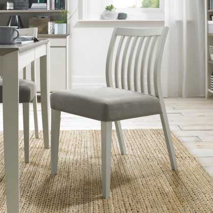 Bergen Grey Washed Low Slat Back Chair - Titanium Fabric (Pair) Bergen Grey Washed Low Slat Back Chair - Titanium Fabric (Pair)