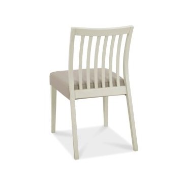 Bergen Grey Washed Low Slat Back Chair - Grey Bonded Leather (Pair)