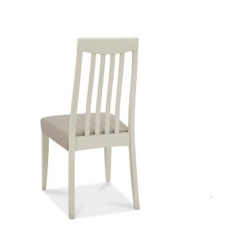 Bergen Grey Washed Slat Back Chair - Grey Bonded Leather (Pair)