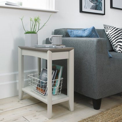 Bergen Grey Washed Oak & Soft Grey Side Table