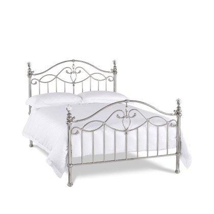 Elena 122cm Shiny Nickel Bedstead