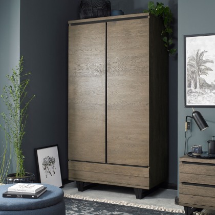 Tivoli Weathered Oak Double Wardrobe