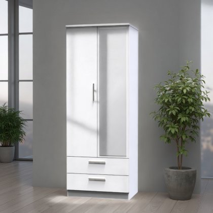 Knightsbridge Tall 2ft6 2 Drawer Mirror Robe Knightsbridge Tall 2ft6 2 Drawer Mirror Robe