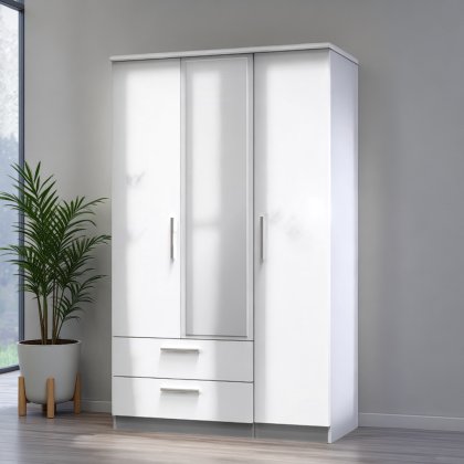 Knightsbridge Triple 2 Drawer Mirror Robe Knightsbridge Triple 2 Drawer Mirror Robe