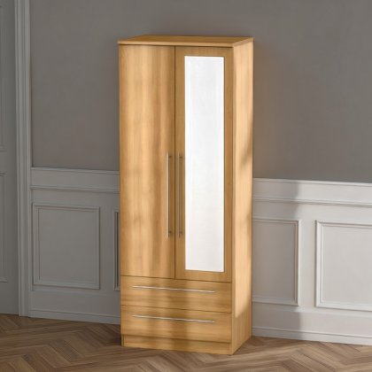 Sherwood Tall 2ft6 2 Drawer Mirror Robe Sherwood Tall 2ft6 2 Drawer Mirror Robe