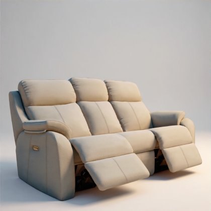 Kingsbury 3 Seater Double Recliner in Leather