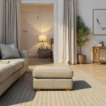 G Plan Seattle Footstool with Show Wood in Leather G Plan Seattle Footstool with Show Wood in Leather