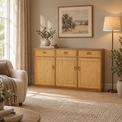 Ercol Windsor 3 Door High Sideboard Ercol Windsor 3 Door High Sideboard