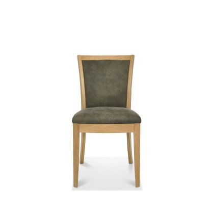 Chester Oak Upholstered Chair - Mocha Fabric (Pair)