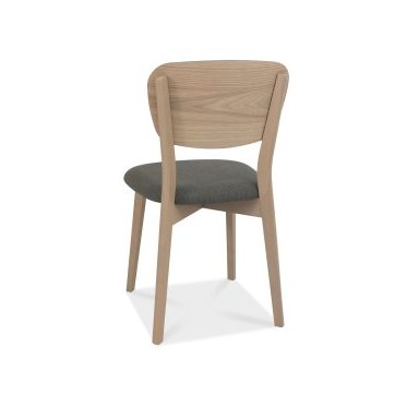 Dansk Scandi Oak Veneer Back Chairs - Cold Steel Fabric (Pair) Dansk Scandi Oak Veneer Back Chairs - Cold Steel Fabric (Pair)