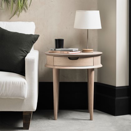 Dansk Scandi Oak Lamp Table with Drawer
