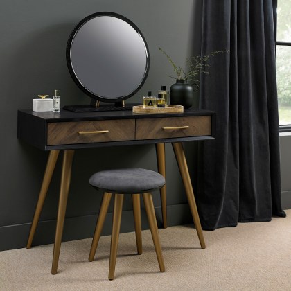 Sienna Fumed Oak & Peppercorn Dressing Table