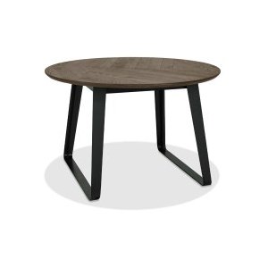 Emerson Weathered Oak & Peppercorn 4 Seater Circular Dining Table