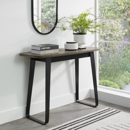 Emerson Weathered Oak & Peppercorn Console Table