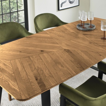 Emerson Rustic Oak & Peppercorn 4-6 Extension Dining Table