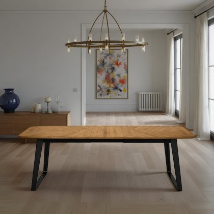 Emerson Rustic Oak & Peppercorn 6-8 Extension Dining Table Emerson Rustic Oak & Peppercorn 6-8 Extension Dining Table