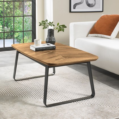 Emerson Rustic Oak & Peppercorn Coffee Table