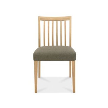 Bergen Oak Low Slat Back Chair - Black Gold Fabric (Pair)