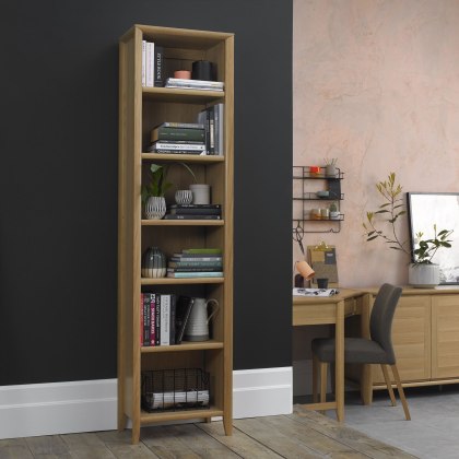 Bergen Oak Narrow Bookcase