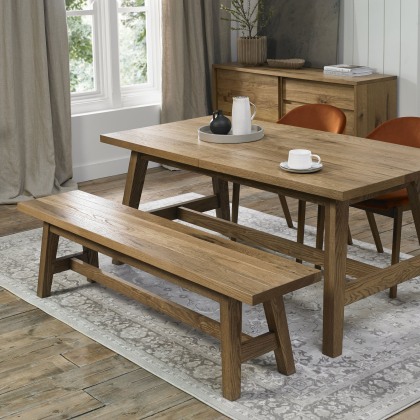 Camden Rustic Oak Small Bench