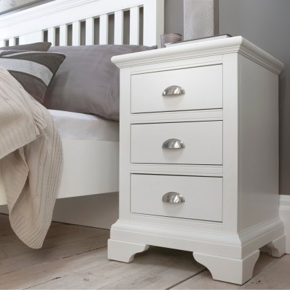 Hampstead White 3 Drawer Nightstand