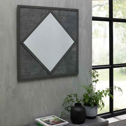 Renzo Zinc Dark Grey Wall Mirror