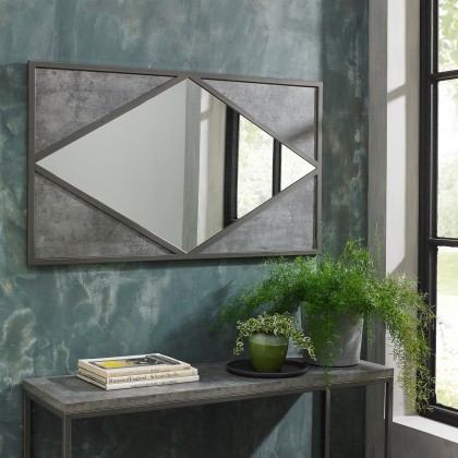 Renzo Zinc Dark Grey Landscape Wall Mirror
