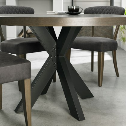 Ellipse Fumed Oak Circular Dining Table Ellipse Fumed Oak Circular Dining Table