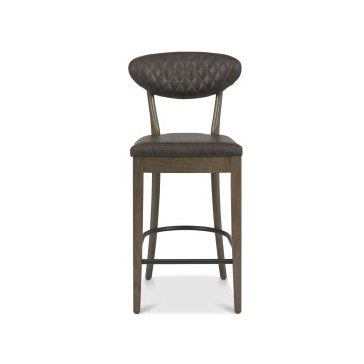 Ellipse Fumed Oak Upholstered Bar Stool (Pair)
