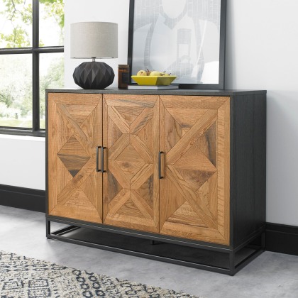 Indus Rustic Oak Peppercorn Narrow Sideboard