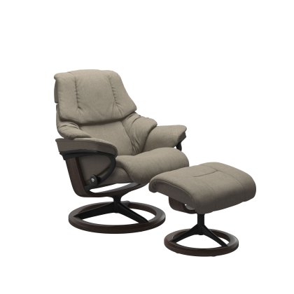 Stressless Reno Chair in Fabric, Signature Base with Footstool Stressless Reno Chair in Fabric, Signature Base with Footstool