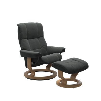 Stressless Mayfair Chair in Fabric, Classic Base with Footstool Stressless Mayfair Chair in Fabric, Classic Base with Footstool