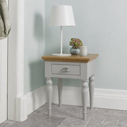 Montreux Washed Oak and Soft Grey Lamp Table - Turned Leg