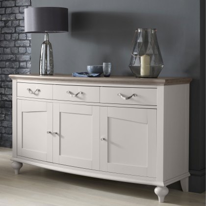 Montreux Washed Oak and Soft Grey Wide Sideboard