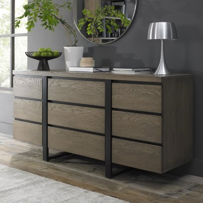 Tivoli Weathered Oak Wide Sideboard