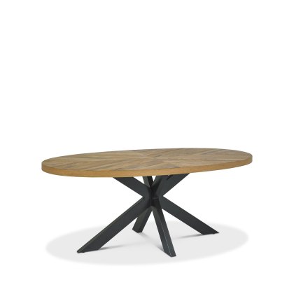 Ellipse Rustic Oak 6 Seater Dining Table