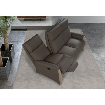 Lotus Large Sofa with 1 side Power Recliner in Leather