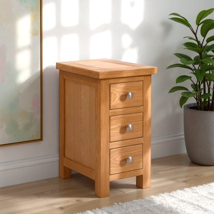 Arundel Light Oak 3 Draw Compact Bedside