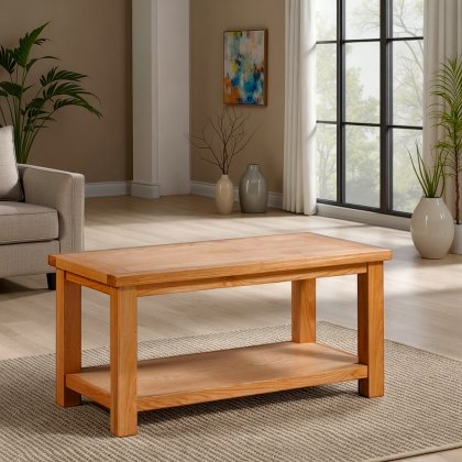 Arundel Light Oak Large Coffee Table With Shelf