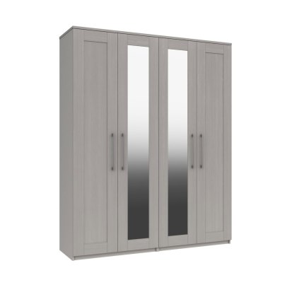 Avebury Tall 4 Door Robe with 2 Mirrors Flatpacked