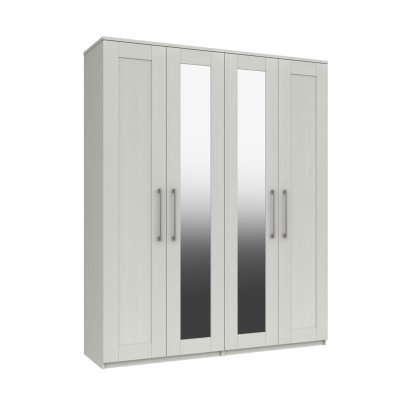 Avebury Tall 4 Door Robe with 2 Mirrors Flatpacked